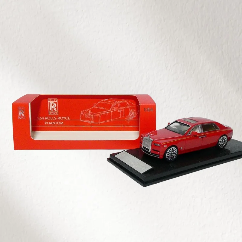 SCART Diecast 1/64 Schaal Rolls-Royce Legering Model Auto Rolls-Royce Phantom 8i Rood 2-speelvoertuigen Speelgoed voor jongens Geschenk Originele doos