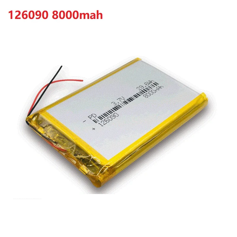 126090 3.7v 8000mAh Lithium ion Polymer Battery