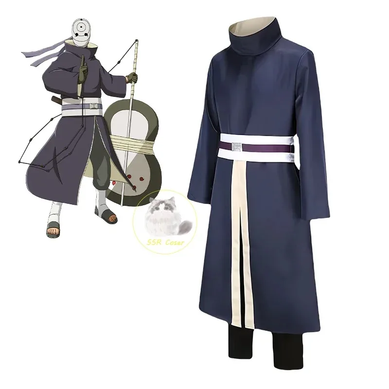 

Aaa12 3слединги аниме Тоби косплей костюм Учиха Обито униформа маска карнавальные костюмы для Хэллоуина наряд для A
