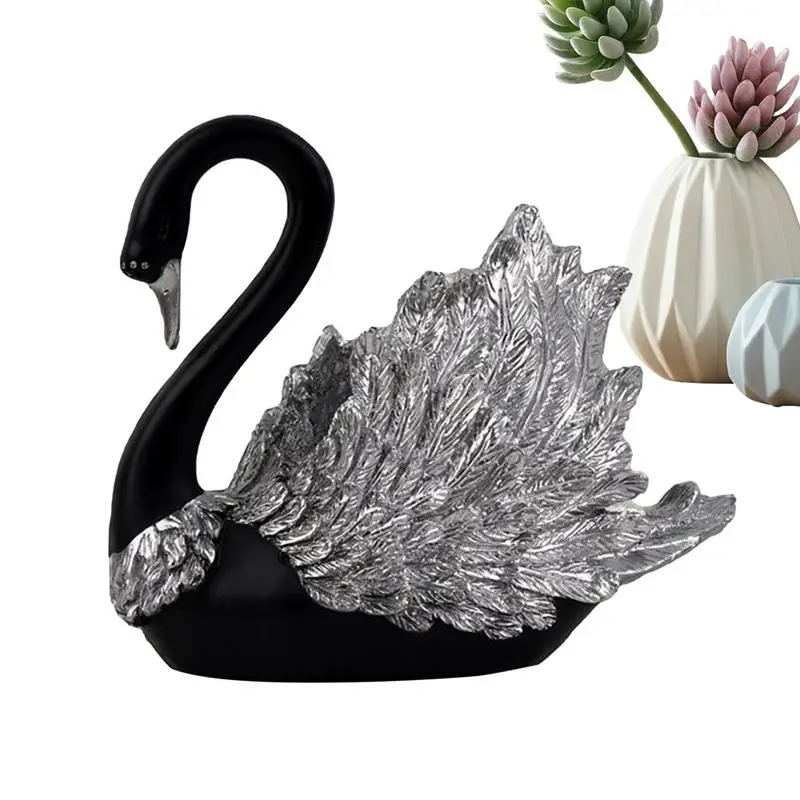 

Black Swans Statue Resin Swans Sculpture Couple Swans Ornaments Swans Figurines Decoration For Wedding New House TV Cabinet