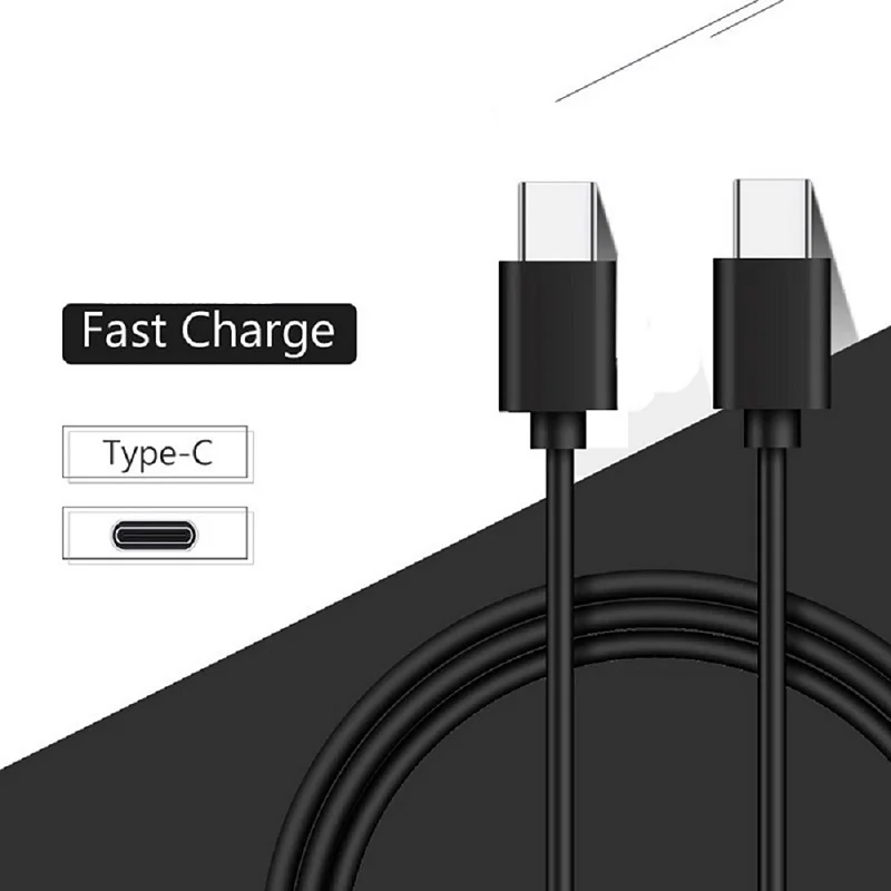 

60W Fast Charging Cable USB-C to Type C Data Line Black 1M 2M