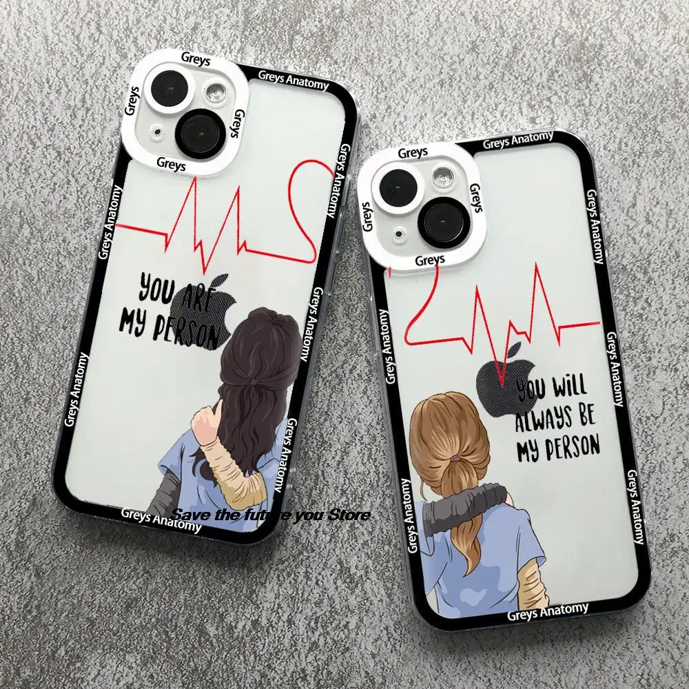 Greys Anatomy You are my person Phone Case For iPhone 16 15 14 13 12 11 Pro Max 16 15 Plus Clear Soft Silicone bumper Case