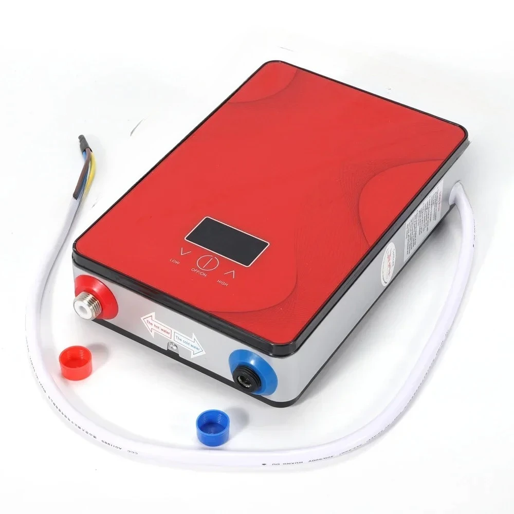 

L # 6500W 220V Instant Hot Water Heater Tankless Electric Shower W/ Shower Head 55 ℃ Bathroom Shower Kit