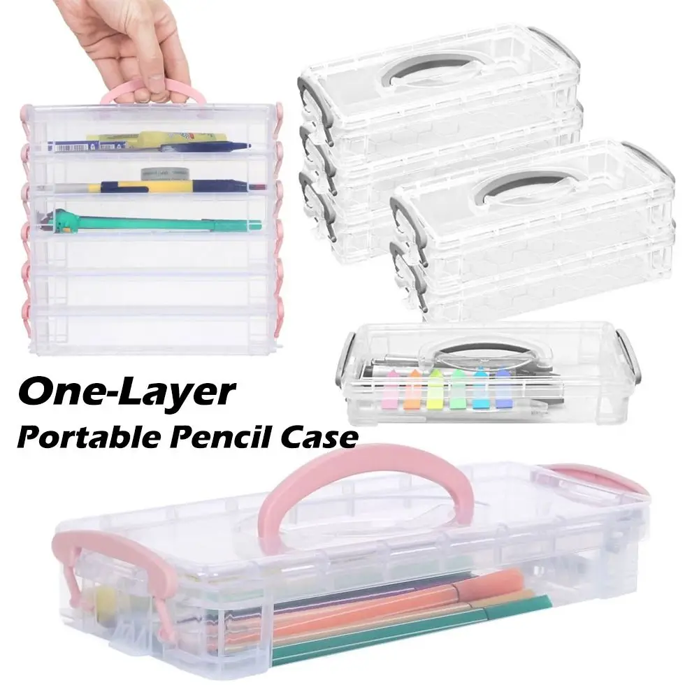 

Multi Layer Paintbrush Watercolor Pen Marker Pen Storage Box Pencil Case Stackable and Detachable Stationery Storage Box