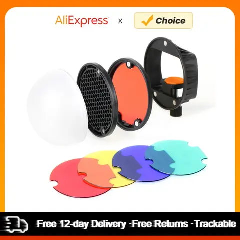 TRIOPO Speedlite Flash Light Modifier Accessories Kit with Magnetic Universal Mount Adapter Diffuser Ball for Godox /YONGNUO