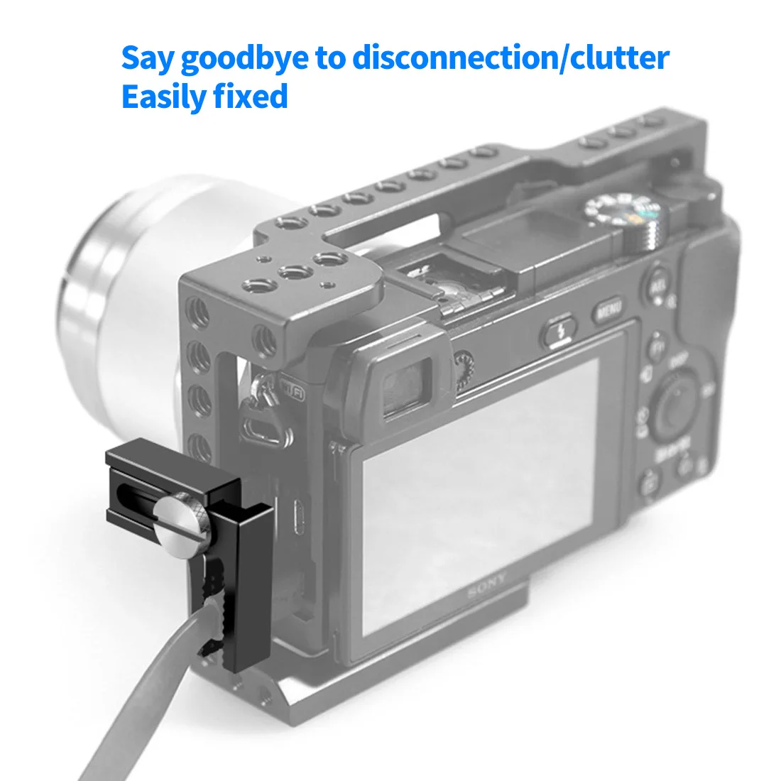 HDMI-kompatible Kabel klemme für Sony A72 A73 Käfig Rig Platte verstellbare Draht clip Organizer Halterung 1/4 "Schrauben Kamera Zubehör – Detail 14