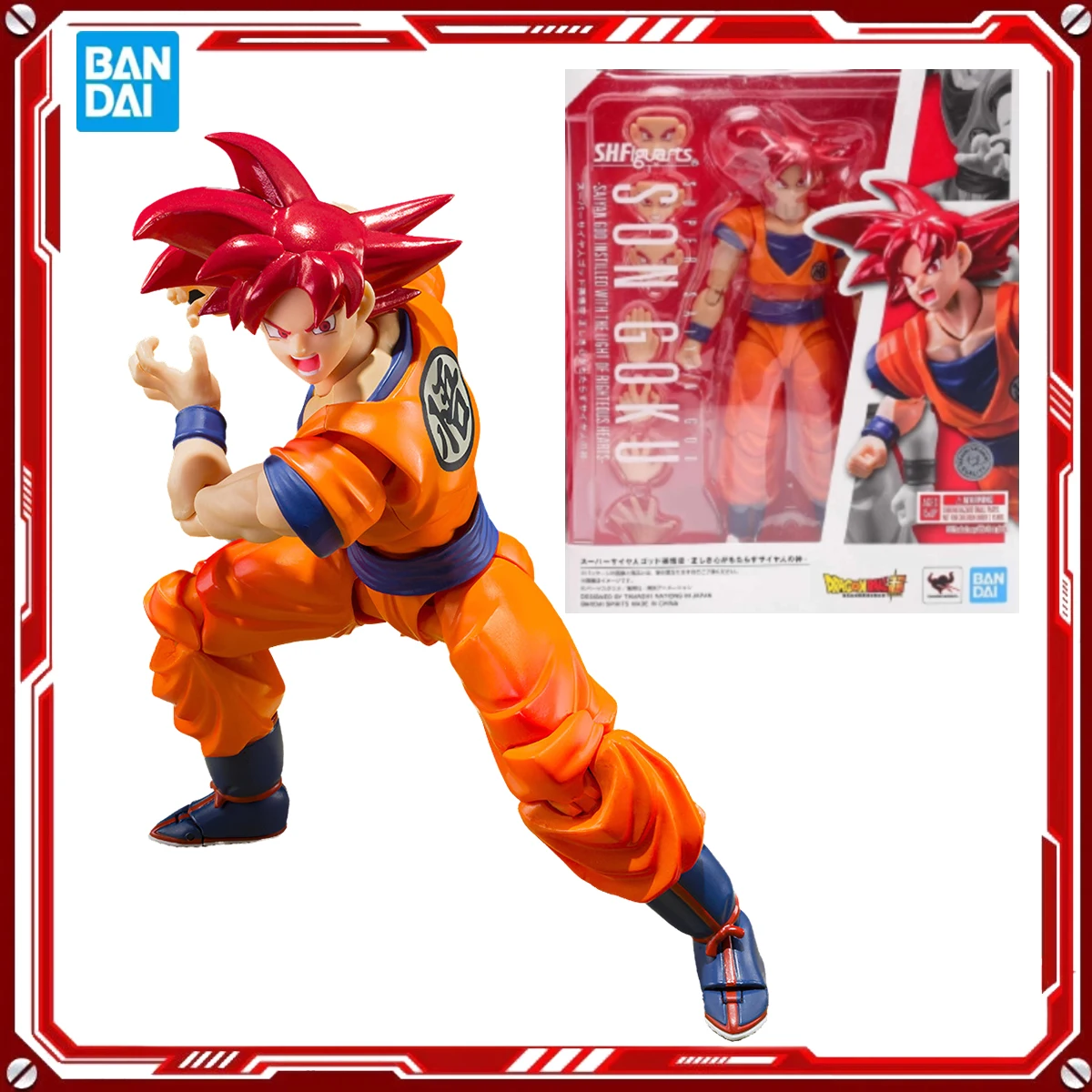 

Bandai Genuine DRAGON BALL Anime Son Goku Righteous Hearts Toys S.H.Figuarts Action Figure Assembly Model Gift for Kids School