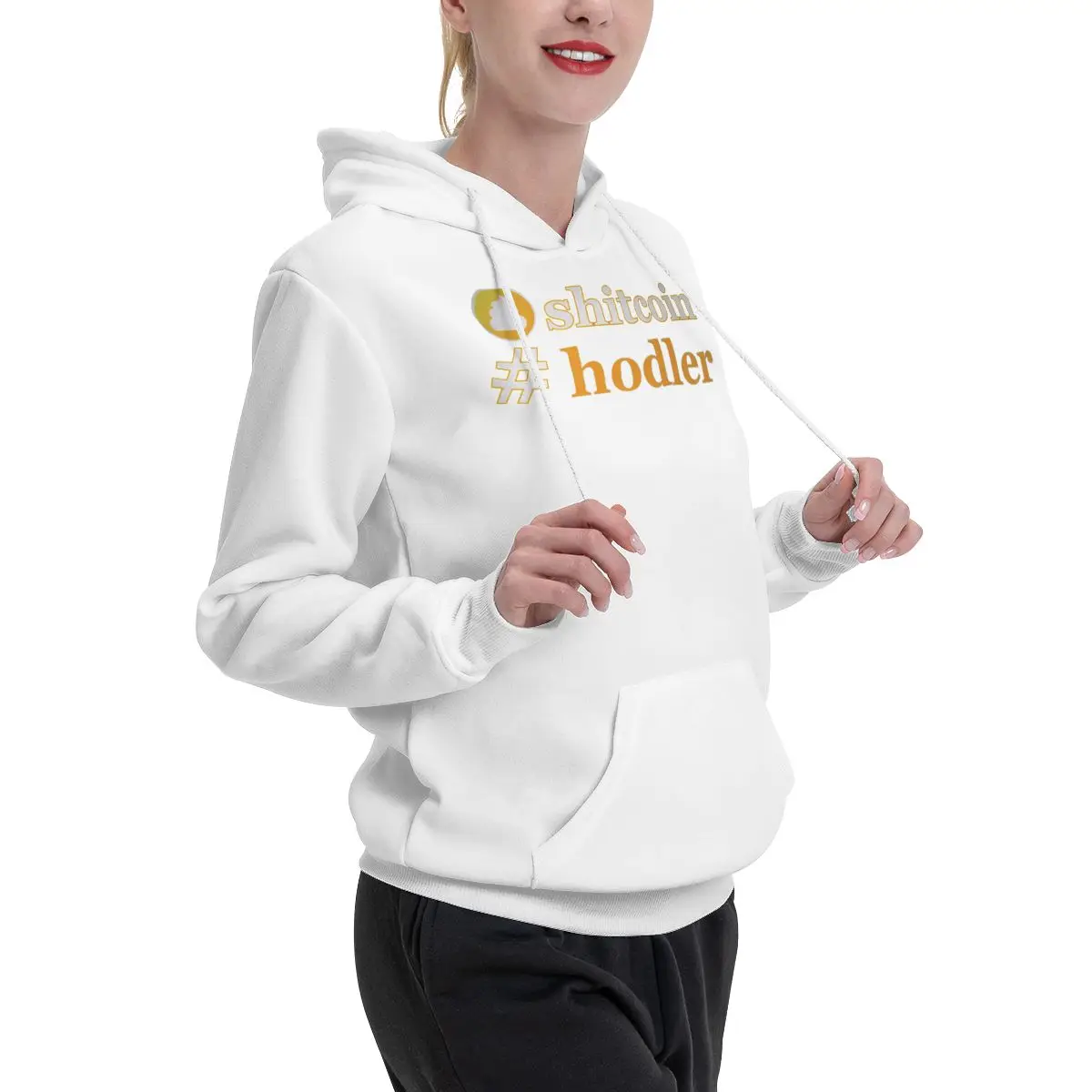 Shitcoin Hodler Essential Couples Plus Velvet Hooded Sweater Unique Vintage Home Cute Hooded rope Hoodie