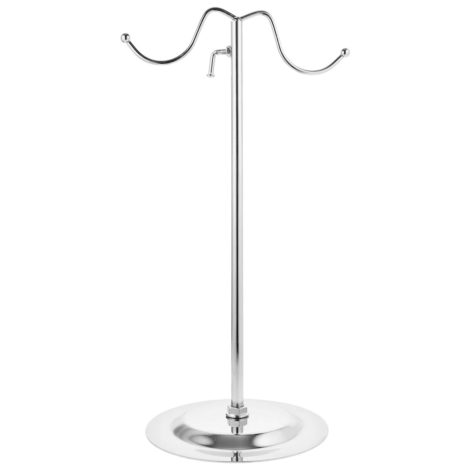 

Metal Hanger Stainless Steel Bathroom Standing Towel Holder Rack Countertop Purse Display Freestanding Storage Hooks