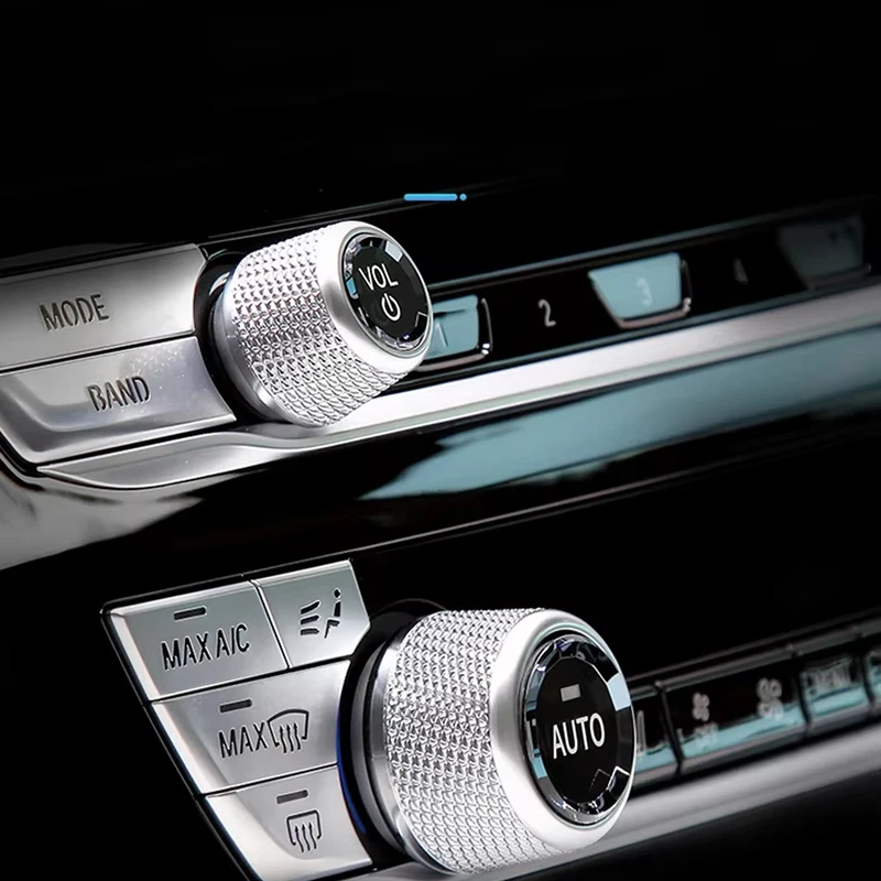 Premium Crystal Volume & AC Knob Covers for BMW F30 F10 F25 F15 F02 G30 G01 G02 Interior Air Conditioning Control Knob Button view 4