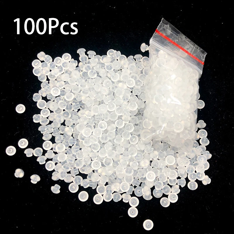 

100Pcs Clear Earrings Back Plastic Earplug High-Grade Earrings For Ear Jewelry Accessories Fixed Beautiful Woman's Earring