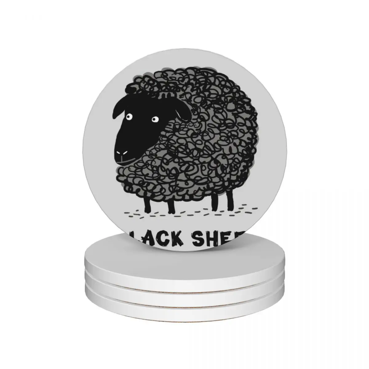 

Black Sheep Ceramic Coasters (Set of 4) for drinks aesthetic teapot mat Coasters