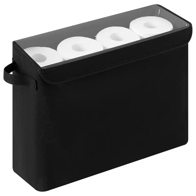 A36T-Toilet Paper Storage With Lid, Toile Paper Storage Basket, Holds 12 Standard Rolls Or 9 Large Rolls, Toile Tissue Holder A