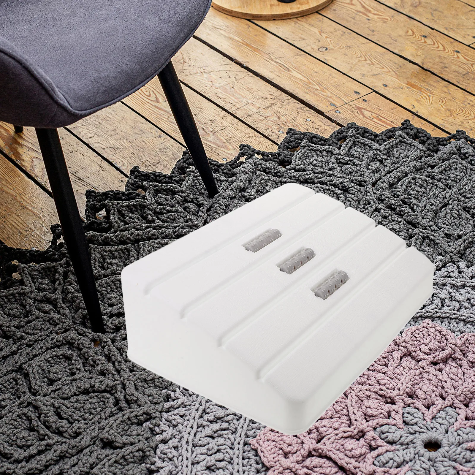

Plastic Foot Stool Non-Slip Footrest for Office Under Desk Bathroom Lightweight Small Step Stool Anti-Skid Footstool
