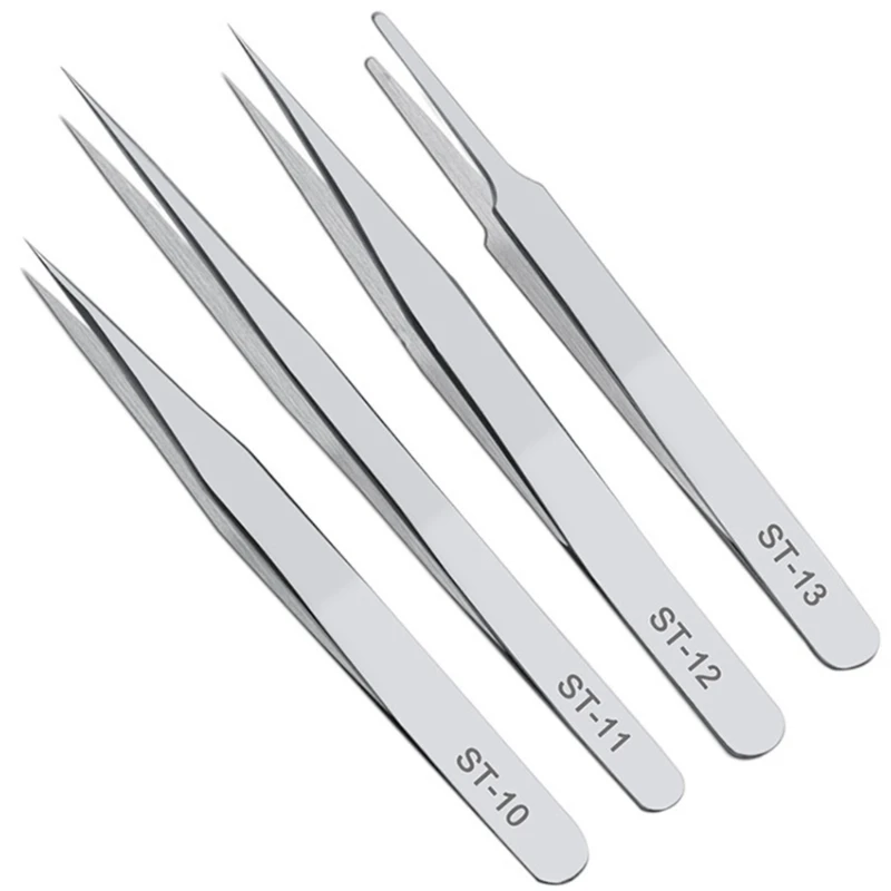 Stainless Steel 430 Anti-iodine Tweezers Long Straight Forceps 12.5-30cm