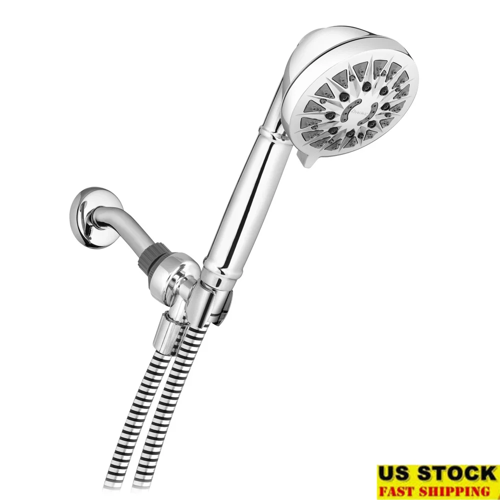 

6-режимная ручная насадка для душа Powerpulse, массажная хромированная многофункциональная насадка для душа для спа, спрей с дождевой насадкой, регулируемый опыт душа