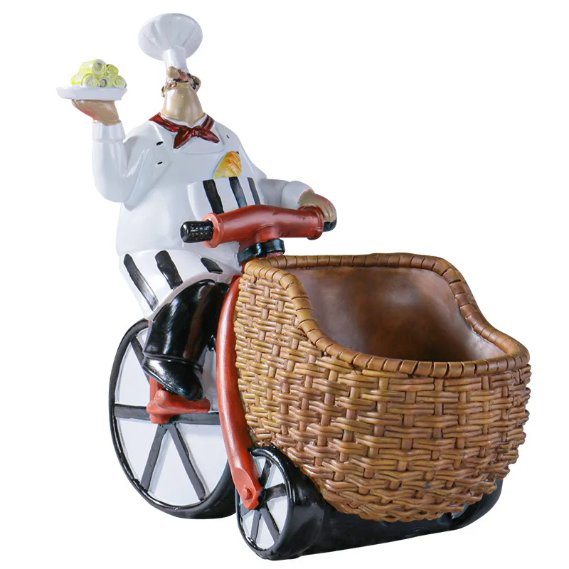 

Creative Chef Cycling Wine Stand Statue - Resin Craft Decoration, Bedroom and Living Room Home Decoration Wine Bottle Rack