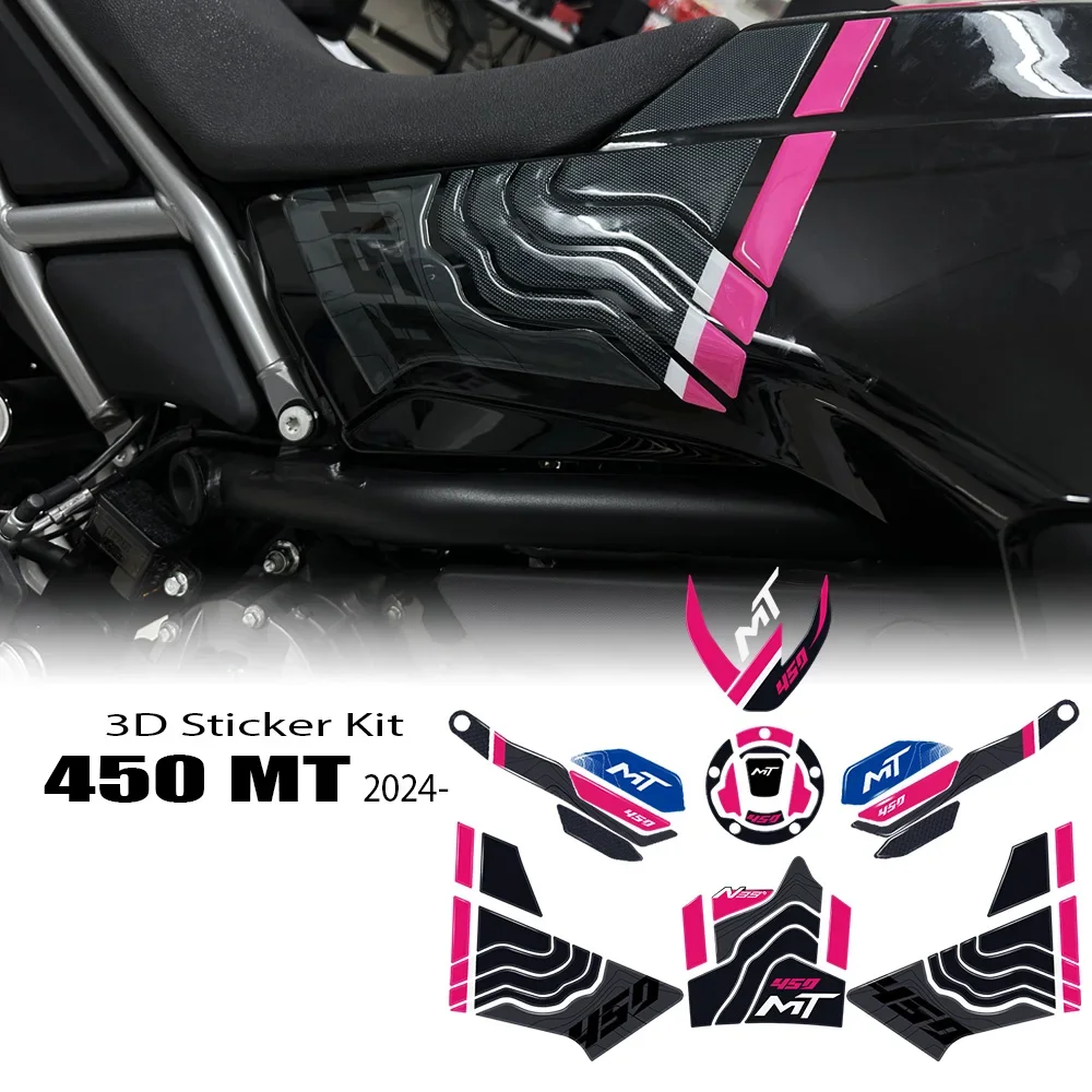 Motorcycle Decoration Sticker Kit 3D Resin Decal For CFMOTO 450MT 2024 Motorcycle Fuel Tank Protection