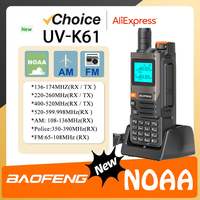 Baofeng UV-K61 Military Walkie Talkie Air Band Type-C Charging UHF VHF AM NOAA 999Channels Wireless Frequency Copy Two Way Radio