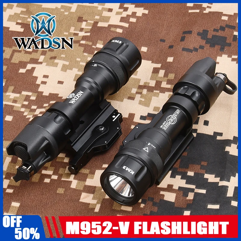 

Тактический Surefire M952-V светодиодный мощный стробоскопический металлический фонарик, тактический фонарик со светодиодной головкой KM3, качественная направляющая 20 мм