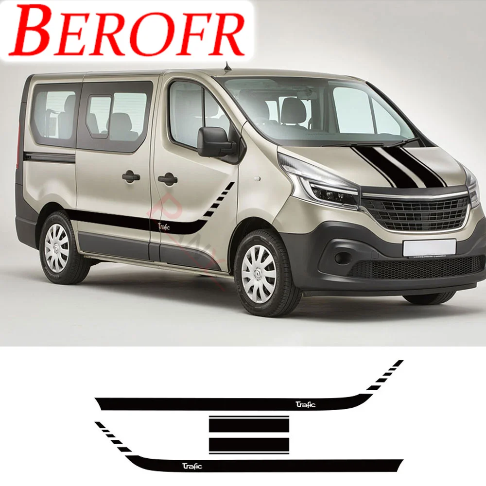 Car Door Side Stickers For Renault Trafic 2 3 MK3 MK2 Camper Van Hood Cover Engine Vinyl Film Graphics Decals Tuning Accessories