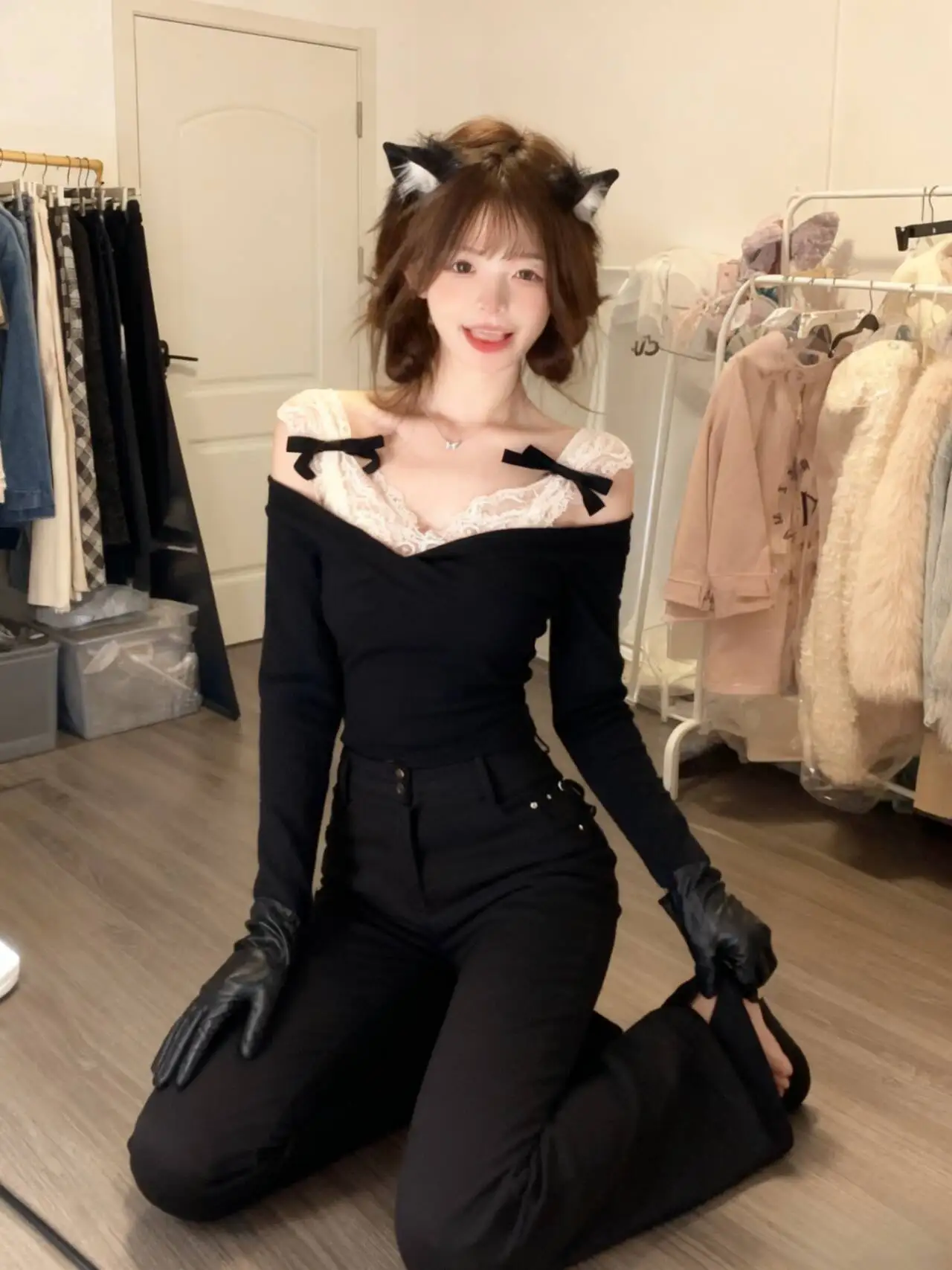 스웨터 점퍼 풀오버 여성용 니트웨어 신상품 고딕 스타일 백 슬릿 세미핏 이브닝 파티 데이트 나이트 섹시 엘레강스 패치워크