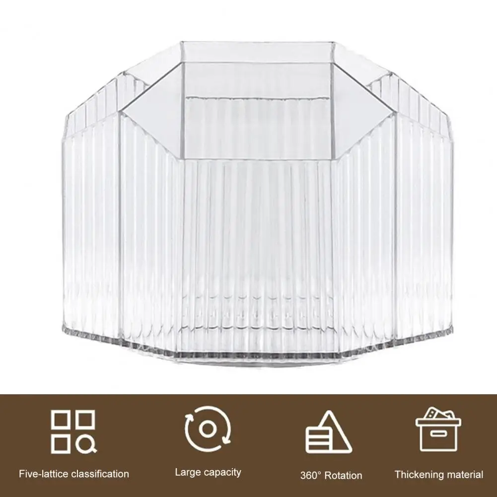 حامل قلم متعدد الاستخدامات سهل التنظيف ، يدور 360 درجة ، سعة 5 مقصورات ، مثالي للمنزل والمدرسة والمكتب