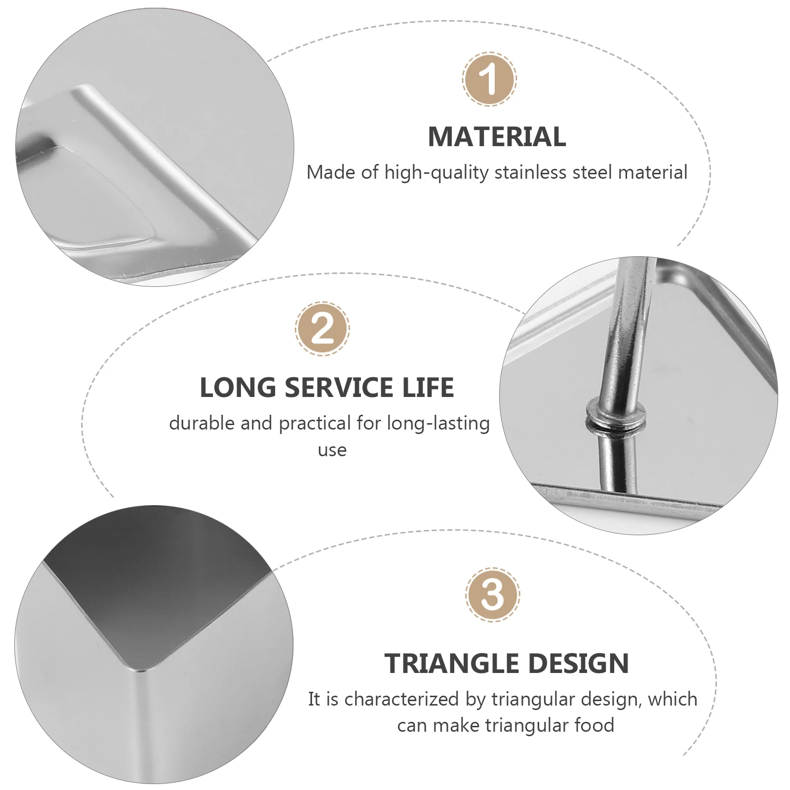 

1 set 1 Set Rice Ball Mold Stainless Steel Triangle Food Shaper Diy Baking Tool For Sushi Chocolate Soap Making Kitchen Bakeware