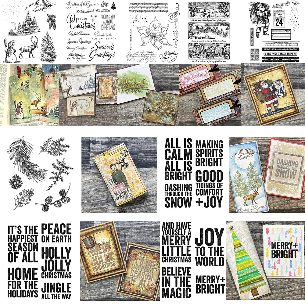 Weihnachtsbaum Schneemann Klare Stempel für DIY Handwerk machen Karte Fotoalbum Scrapbooking Dekoration Vorlage Form Kunst Dekoration