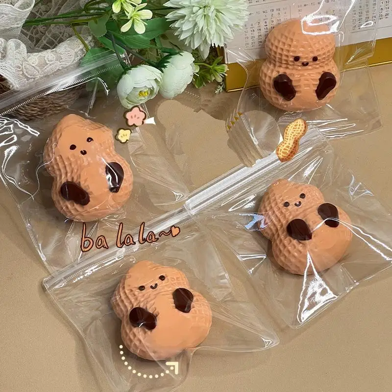 

Цельная пищевая силиконовая игрушка Happy Pinching Peanut ручной работы Taba, мягкий клей, медленный отскок, сжимаемые игрушки