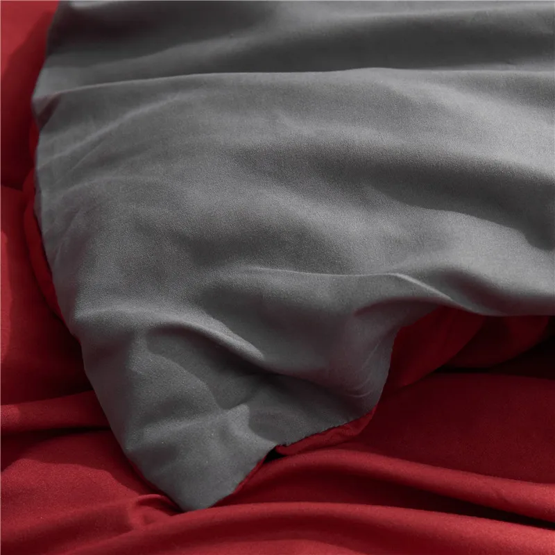 Copripiumino classico rosso solido Set di quattro pezzi di lana matrimoniale copriletto e lenzuola versione AB biancheria da letto a doppia faccia 200x230 220x240