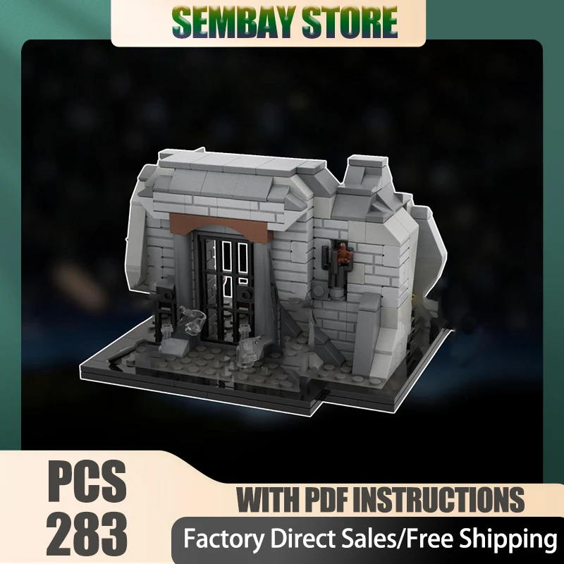 

Medieval Castle Model Moc Building Bricks Modular Windy Prison Castle Model Technology Blocks Christmas DIY Toy ConstructionGift