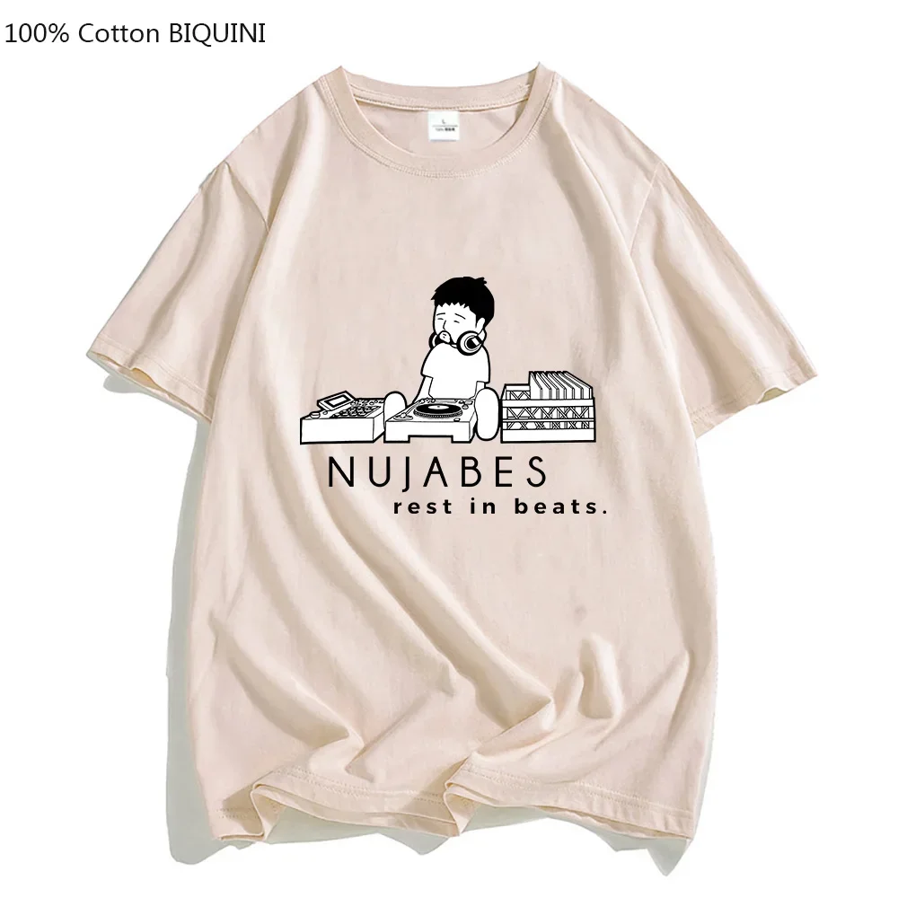 Spring Summer Nujabes Seba Jun Lo-Fi Music Jazz Hip Hop Men T-shirts Comic Tshirts 100% Cotton Fashion Causal Male T-Shirts