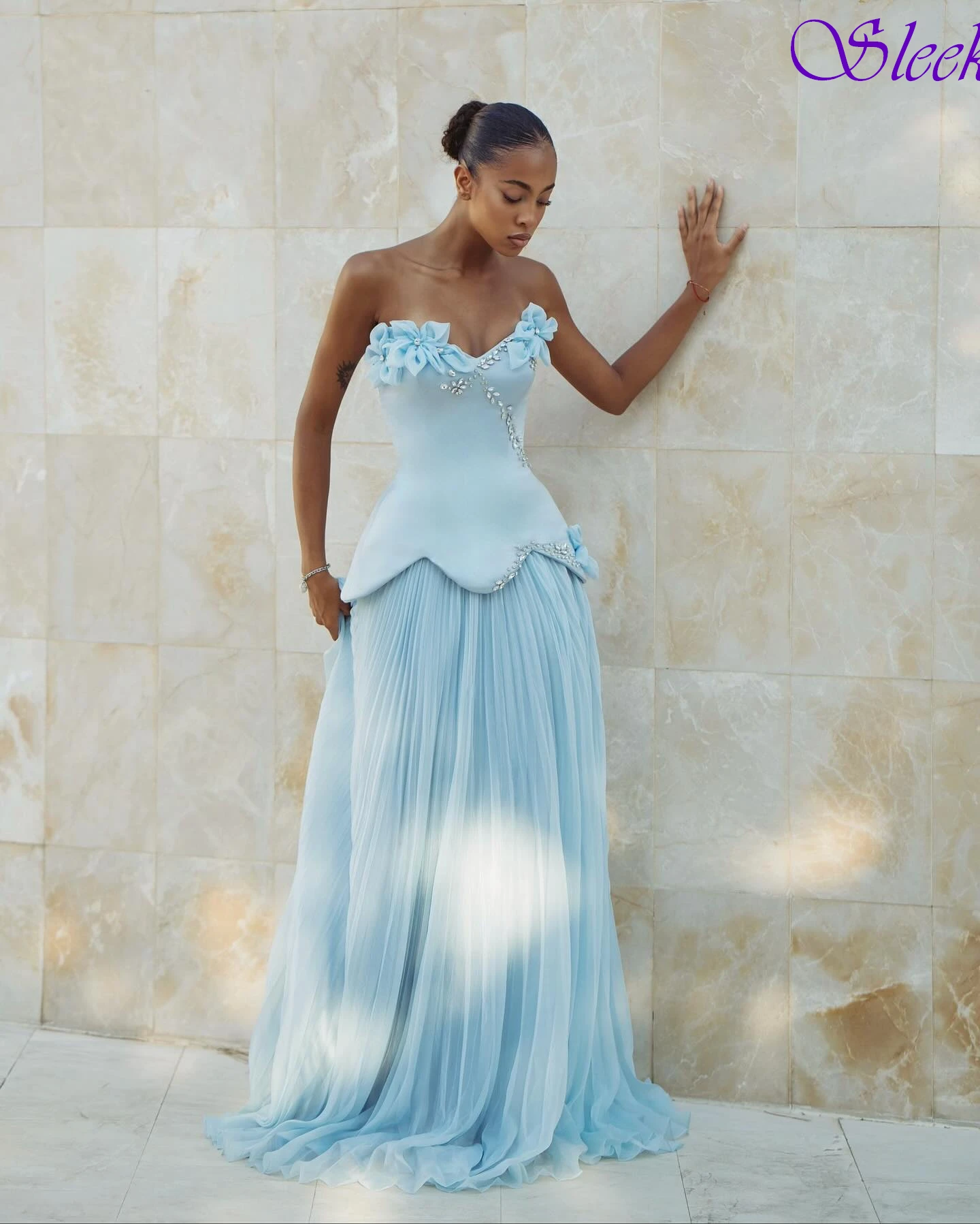 

Customized A-Line Strapless Elegant Formal Evening Dress Classic Fashion Bespoke Occasion Gowns Delicate Temperament Prom Dress