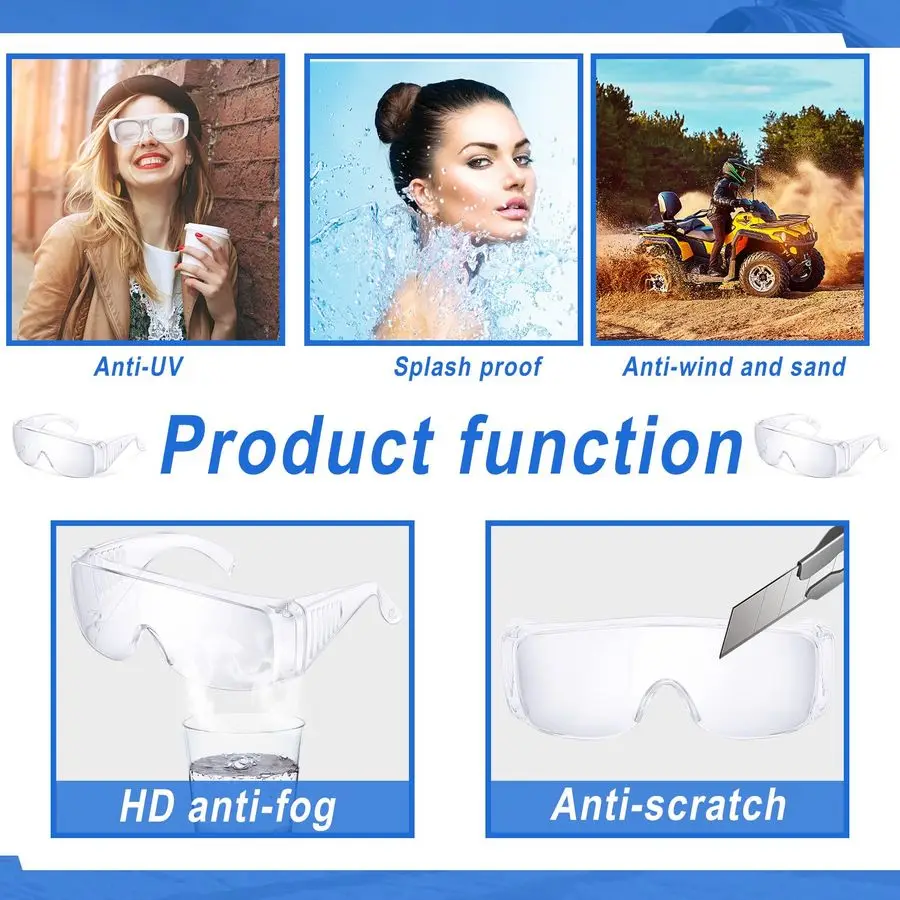 Safety Glasses Bulk Protective Goggles Anti Fog Scratch Resistant Eyewear