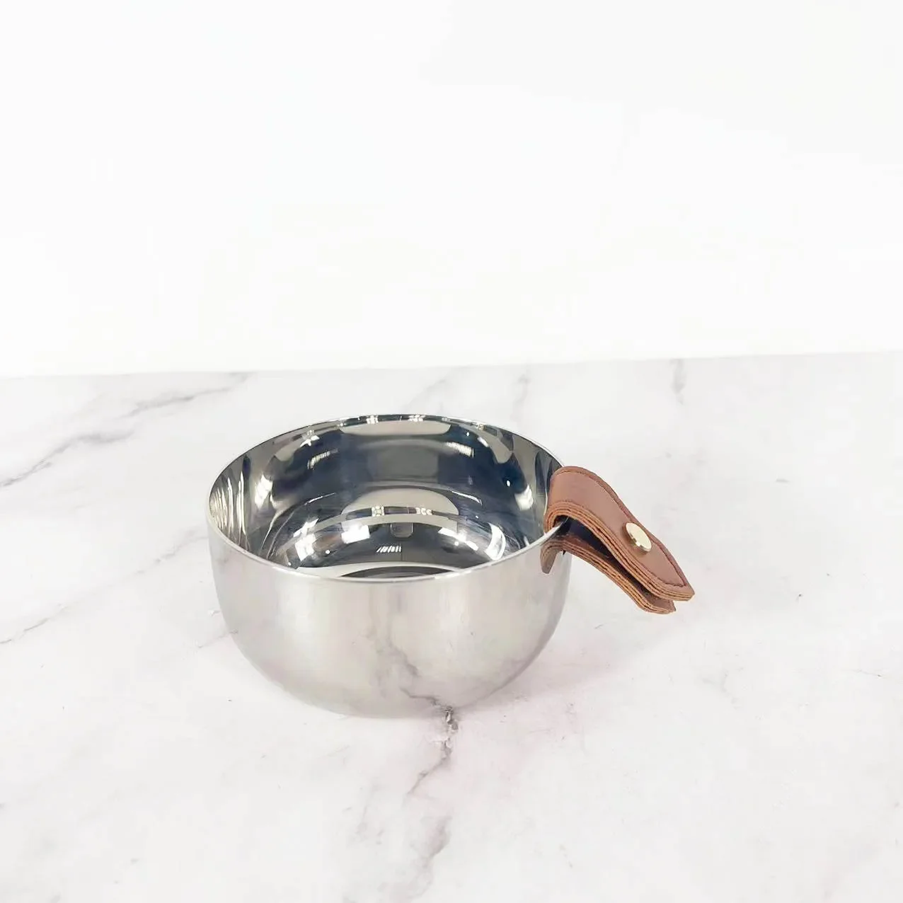 Modern Leather Silver Metal Champagne Red Wine Ice Bucket Fruit Plate