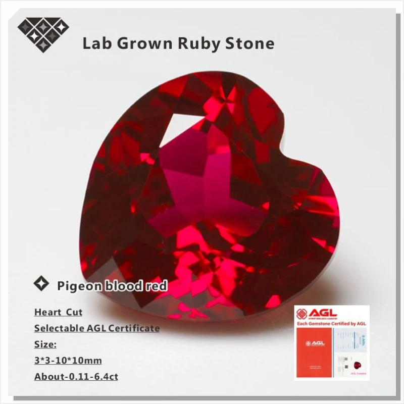 Lab Grown Ruby Pigeon Blood Red Multiple Cuts Fine Quality Gem for Jewelry Setting Custom Design & Selectable Certificate