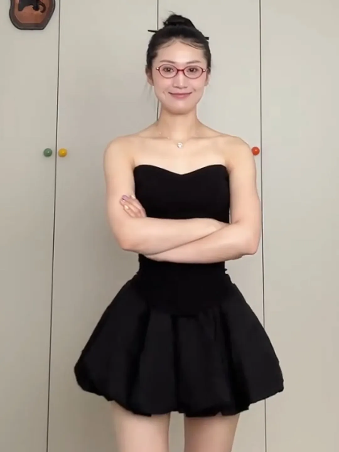 

Hebe Style Retro Sexy Fishbone Tube Top High Waist Puffy Skirt Two-Piece Set Women Summer Slimming Elegant Fashion Ensemble