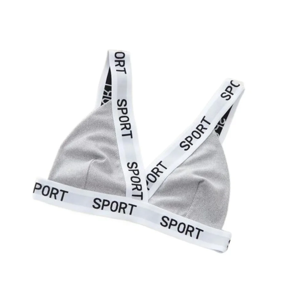 

Sweet Letter Wireless Deep V Bra Patchwork Shockproof Women Underwear Lingerie Gathered Breasts Push Up Bras Gifts