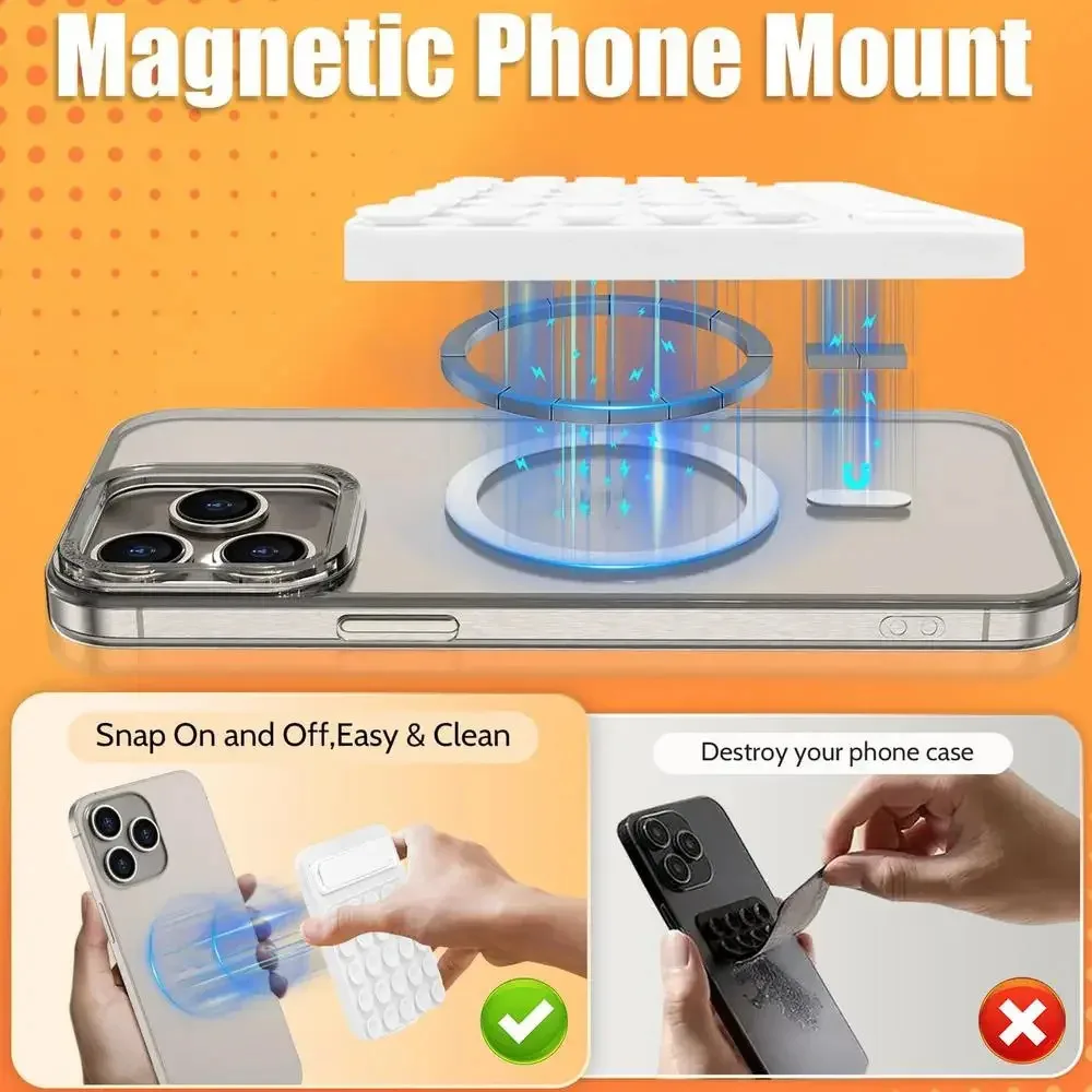 Silicone Suction Cup Phone Stand for MagSafe Hands-Free Strong Grip Holder for Selfies and Videos For iPhone MagSafe Phone Cas