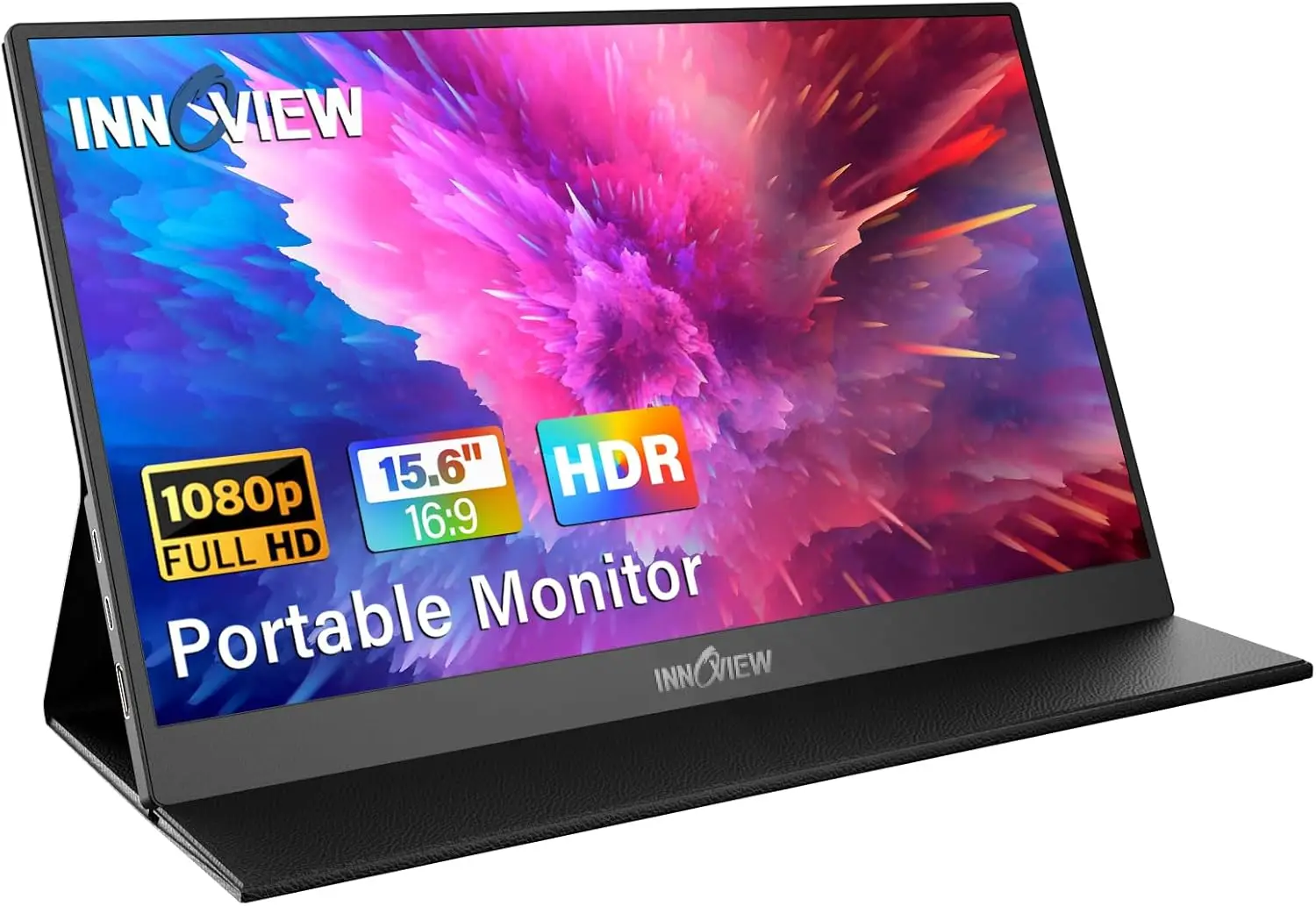15.6" FHD 1080P Portable Monitor USB-C HDMI for Laptop, Phone, PS5, Switch, Built-in Speakers