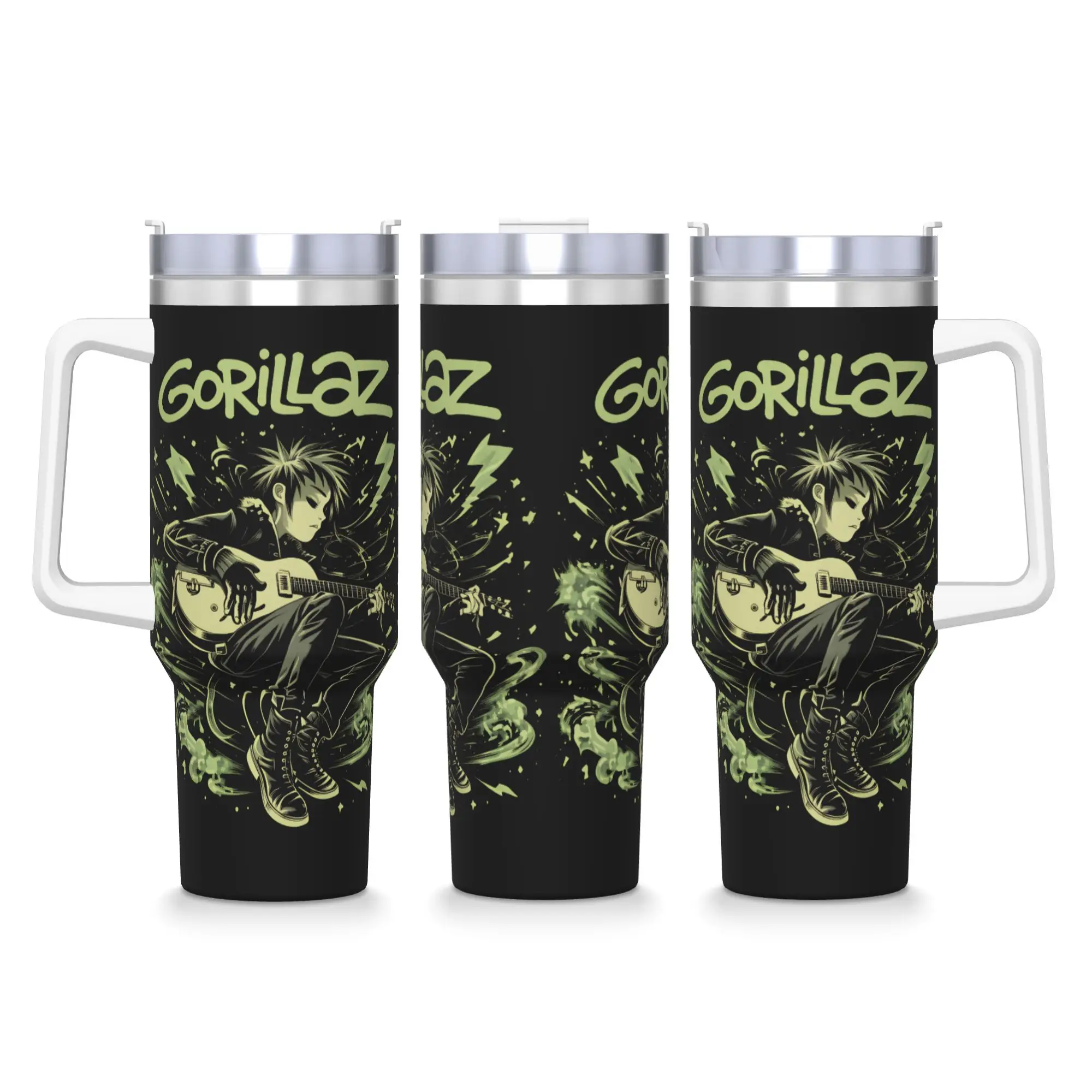 

Stainless Steel Tumbler Gorillazs Band Coffee Mug Leakproof Cold Drink Car Mugs Travel Custom DIY Water Bottle