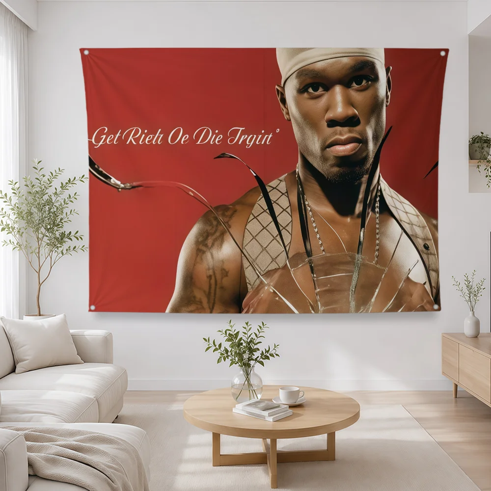 Singer 50 C-cent Flag Polyester Banner Flags For Party Club Restaurant Outdoor Interior Wall Paper Decoration Banner Fans Gift