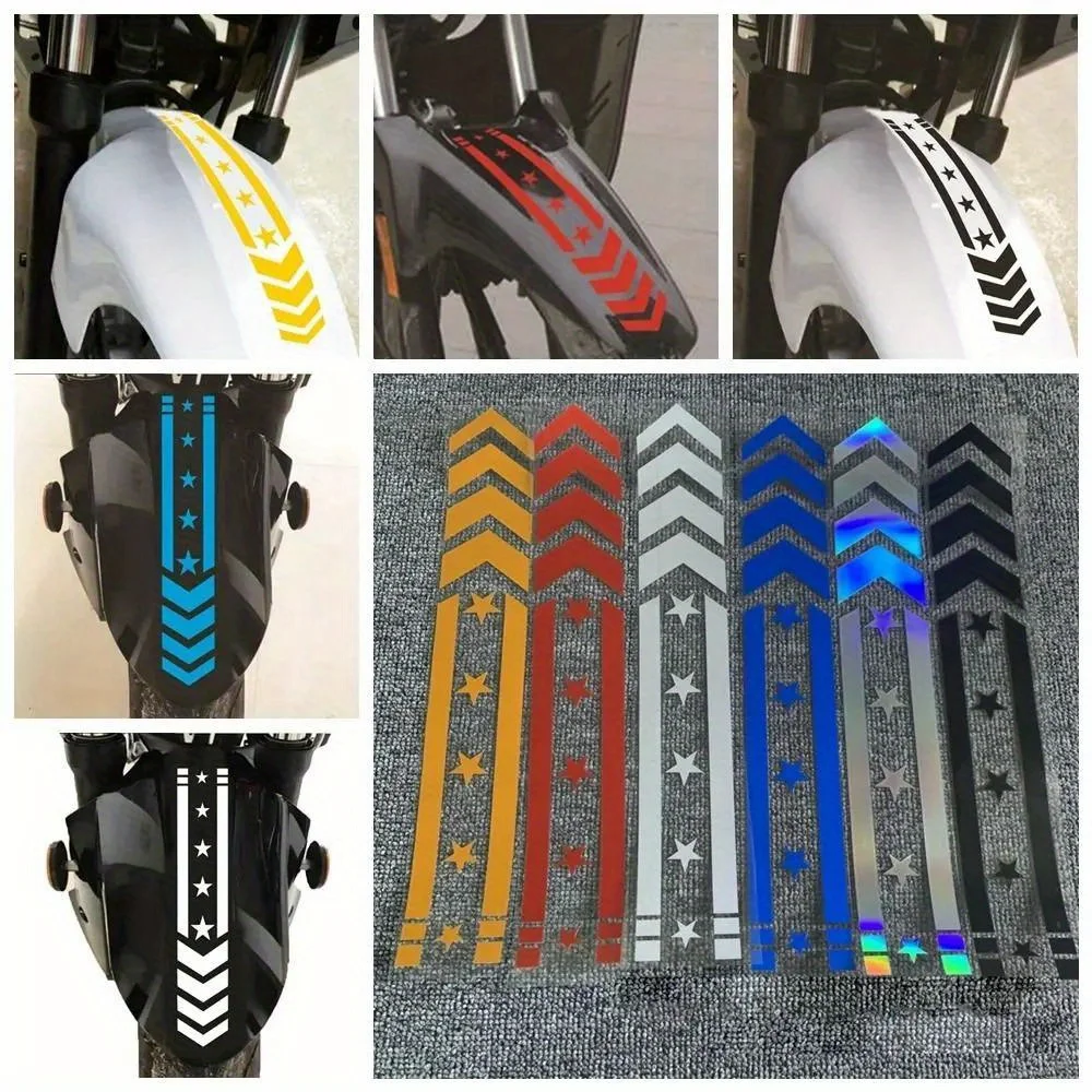 Kotflügel Aufkleber Stern Pfeil Streifen Motorrad Reflektierende Aufkleber Auto Motorrad Roller Sicherheit Fahren Warnung Refit Zubehör