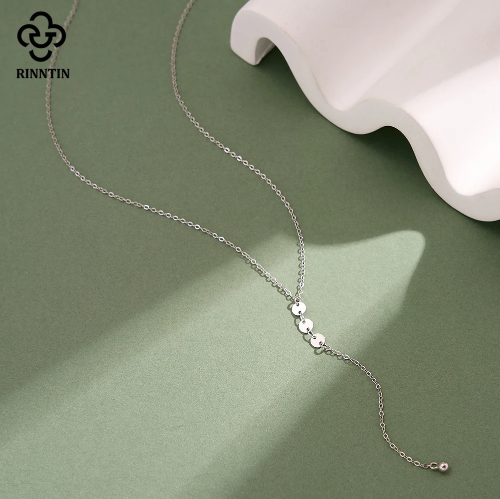 

Rinntin Simple 925 Sterling Silver Y-shaped Long Chain Necklace for Women Summer Causal Choker Jewelry Accessorry BQN42