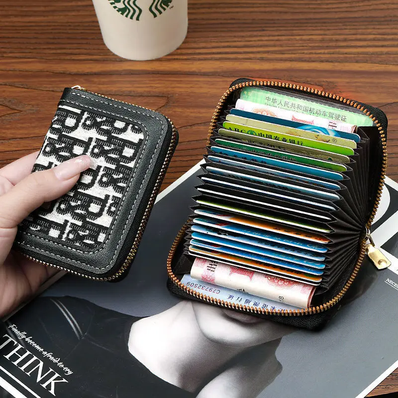 Retro  Printing  Card Holder  Multiple Card Slots  High-capacity  Ms.  Wallet