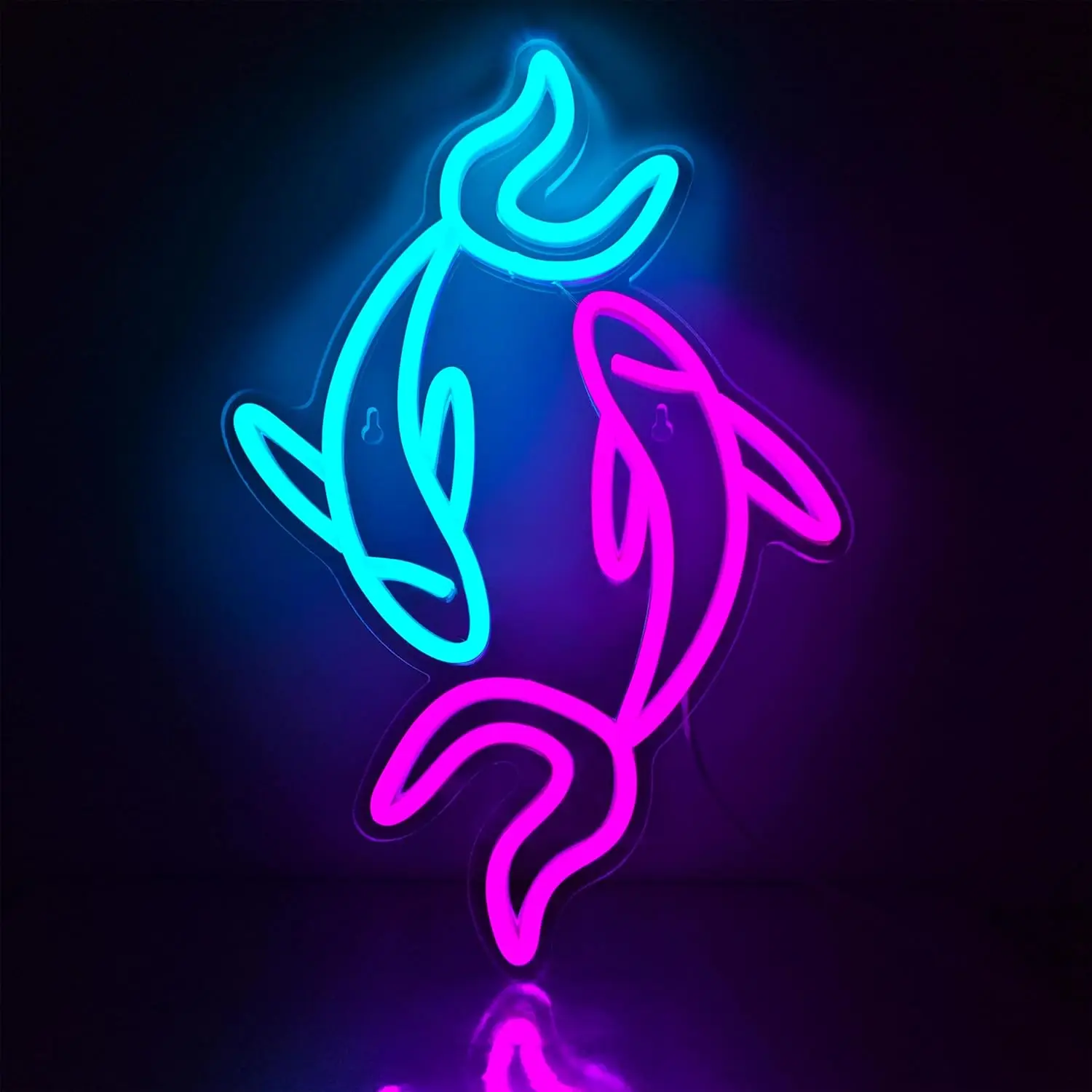 Imagem -02 - Led Neon Sign of Koi Fish For Bedroom Neon Lights For Gamer Room Living Room Restaurante Escritório Bar Festa Presente de Aniversário 38x25cm