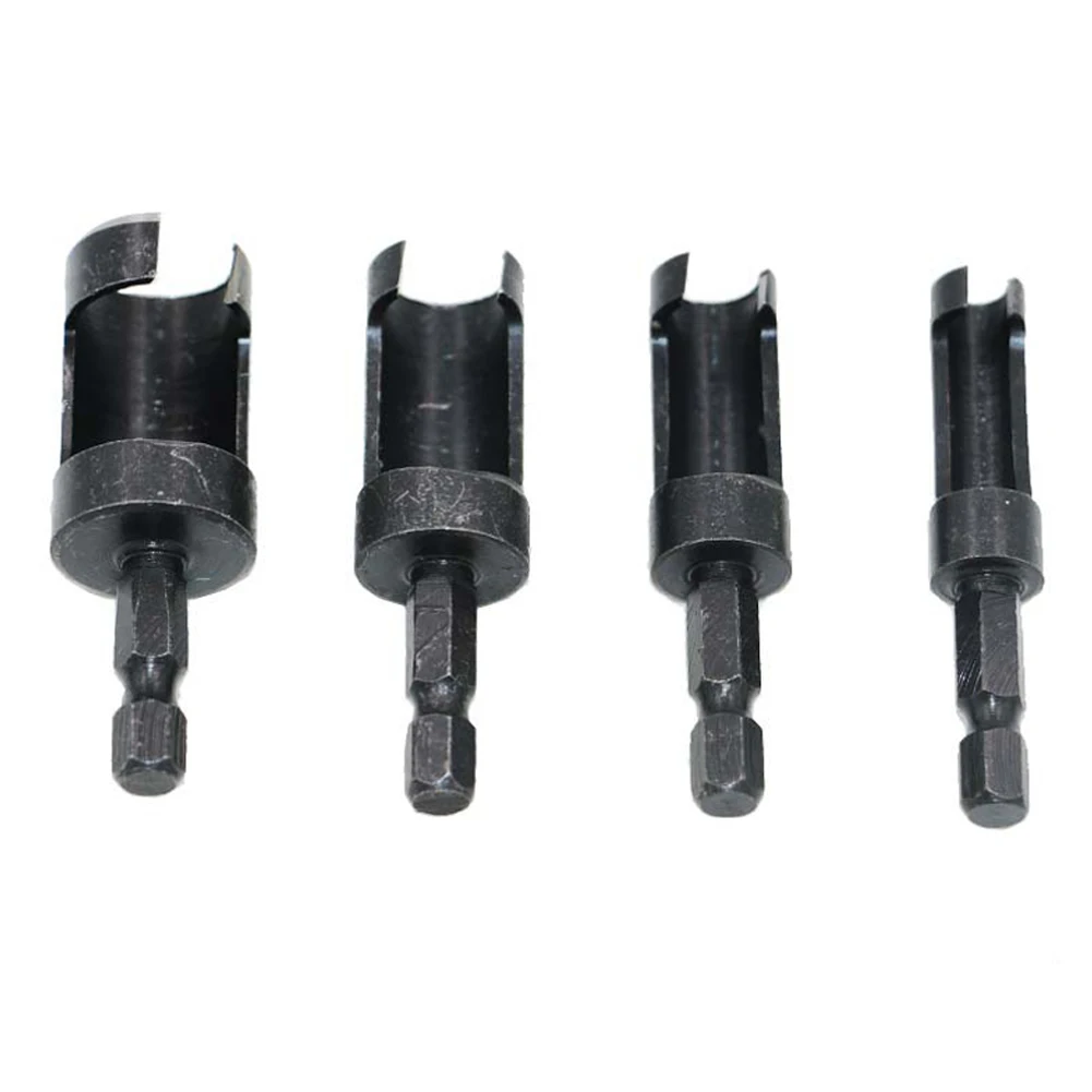 

4Pcs Drill Bits Hex Shank 6/10/13/16mm Wood Plug Hole Cutter Drill High Carbon Steel For Cutting Dowel Woodwork Power Tool