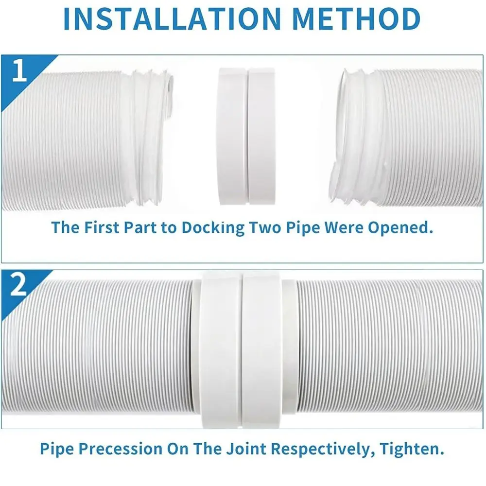 Vent Hose Connector Air Conditioner Hose Connector Leak Resistant Thread Adapter AC Exhaust Hose Coupler Clockwise Compatible