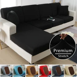 Black Sofa Seat Cushion Covers for Furniture Elastic Protector Covers Pets Kids Washable Removable Livingroom Sofas Cushion Case